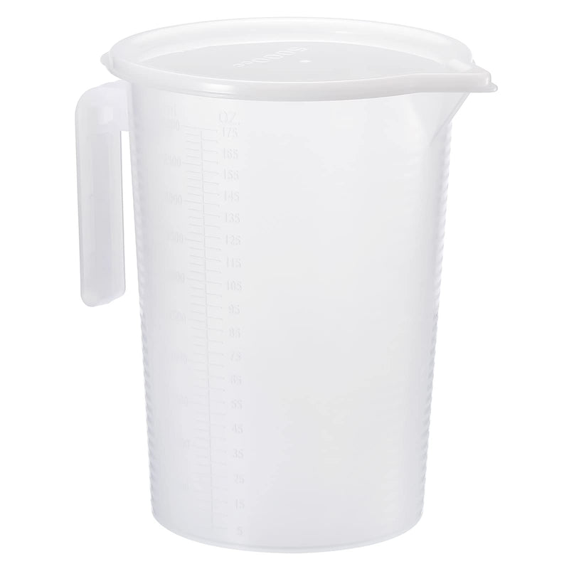 PATIKIL Graduated Beaker, 5000ml PP Plastic Liquid Measuring Cup Double Sided Graduations with Handle Lid and Spout for Lab Kitchen Home