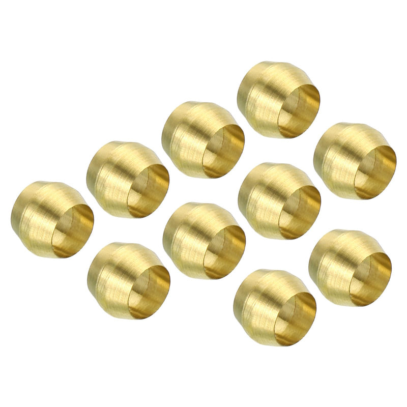 PATIKIL 4mm Tube OD Brass Compression Sleeves Ferrules, 25 Pack Brass Ferrule Fitting Brass Compression Fitting Assortment Kit for Air Water Gas Pipe