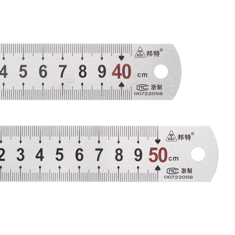 HARFINGTON Metal Straight Ruler Set 16 Inch 20 Inch Precision Stainless Steel Rulers CM Inch Scale Metal Rulers for Woodworking Sewing Crafting 20-inch 16-inch
