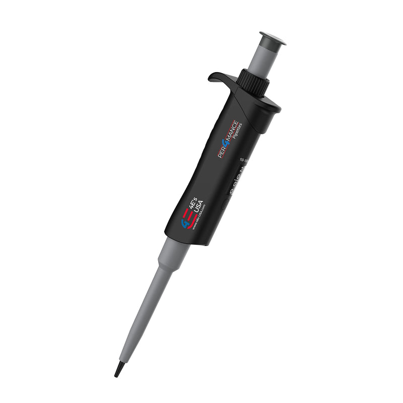 PER4MANCE Pipette - 10~100µL Adjustable Single Channel Pipette, ISO Calibrated Low Plunger-Force Ergonomic Micropipette with Autoclavable Lower and Universal Tip Cone, Ultra-Light Precise Pipettor 10-100µL