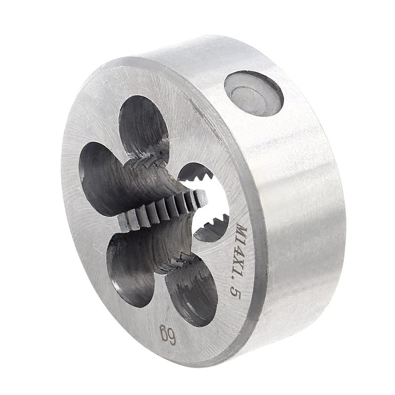 M14 x 1.5 Metric Round Threading Die, HSS M14 x 1.5 mm Machine Thread Right Hand Threading Die for Machine Thread Process Correct Repair