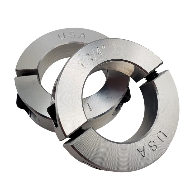 1.25" Bore Diameter - Clamping Two Piece Shaft Collar - 2024 Aluminum (2 Pack) 1.25" Bore 2