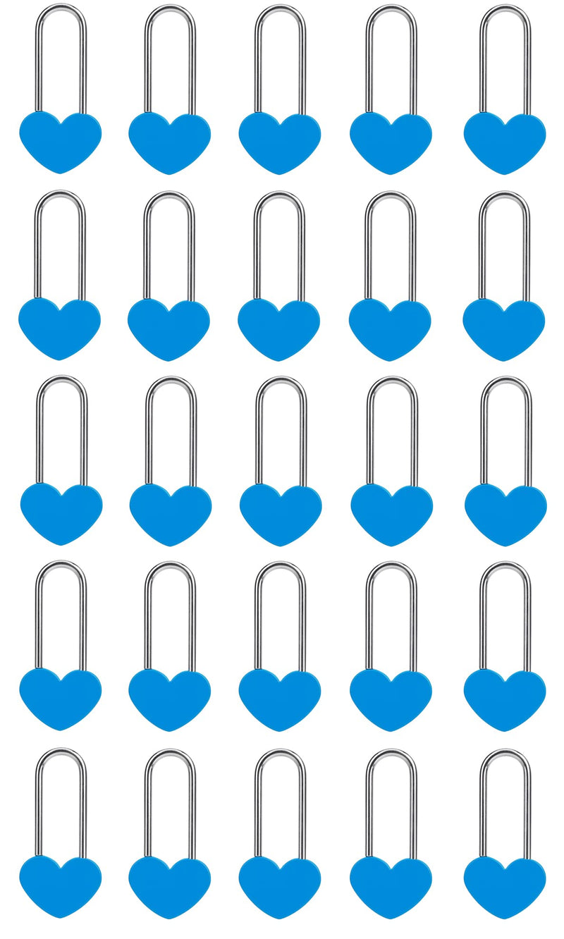 25PCS Blue Love Lock No Key Heart Padlocks 3.5" 50mm Aluminum Unity Locks 25 Pieces