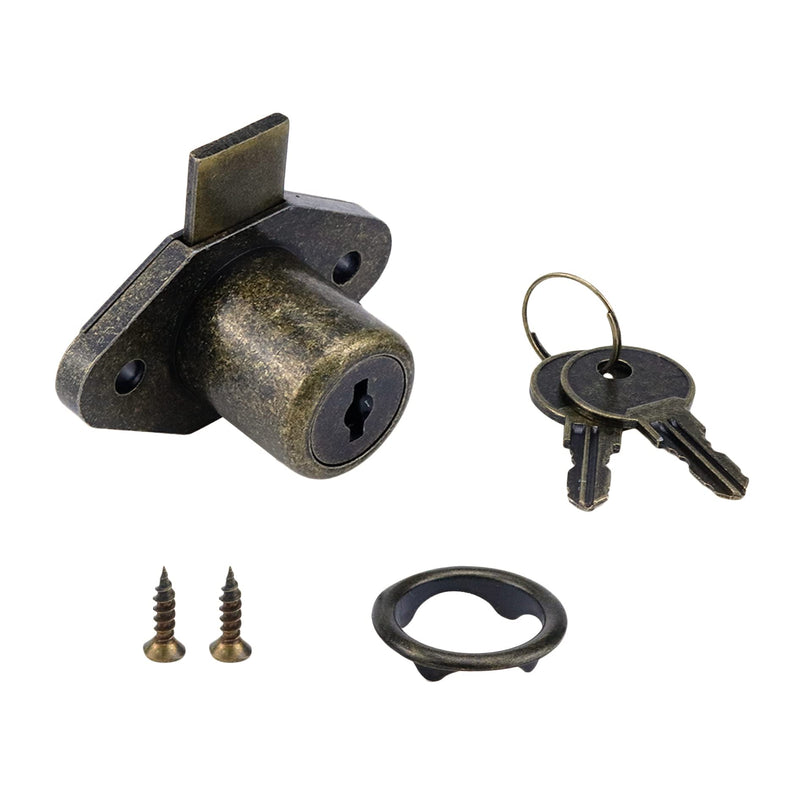 Desk Cabinet Lock,Antique Bronze Drawer Dreeser Cabinet Lock with Keys