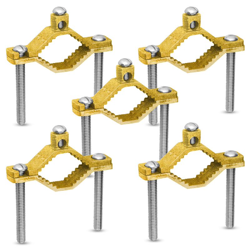OHLECTRIC Copper Ground Clamp, 1-1/4 to 2 in Pipe, 5 Pack