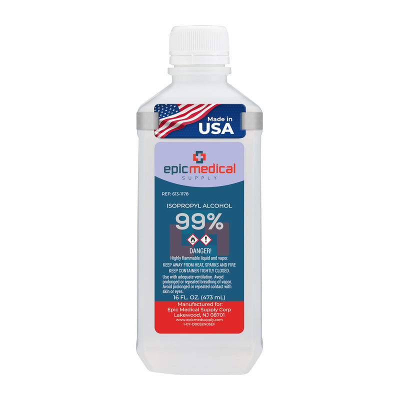 99% Isopropyl Alcohol 99 Percent, Rubbing Alcohol 99 Percent 16 oz. Bottle, General Purpose Cleaner for Glass and PCB, Technical Grade, Alcohol for Nails (1) 1