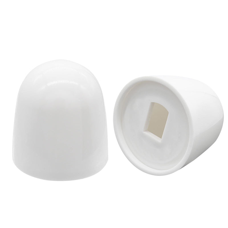 Biaungdo 2 Pcs Universal Tall Toilet Bolt Caps, White Plastic Toilet Floor Caps with Washers Round Push-On Bottom Toilet Bowl Bolt Caps Covers for Home, Office(37mm Height)