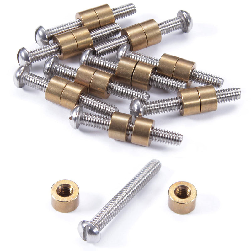 Loveless Fasteners for DIY Handles & Knife Handle Repair - USA Size (0.312 x 8-32US x 1.15 Inch) - (Brass/Stainless Steel) - (10 Pk) (0.312 x 8-32US x 1.15 Inch) (10)(Brass Heads/SS Screw)