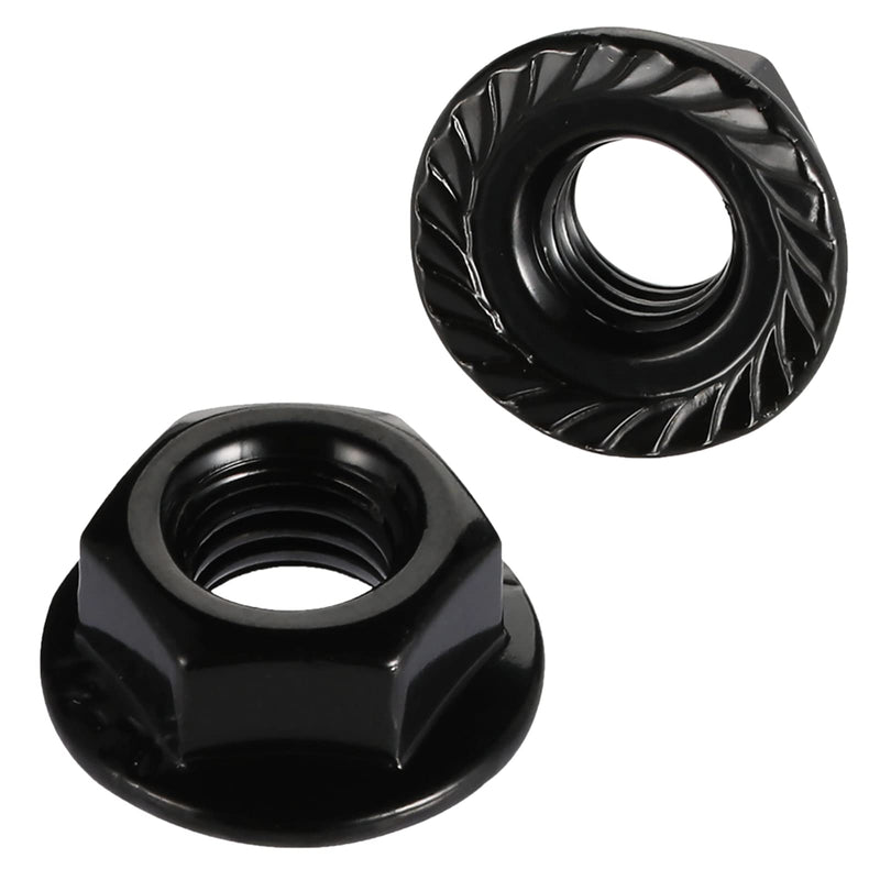 3/8-16 Serrated Flange Hex Lock Nuts, Stainless Steel 18-8 (304), Black Oxide, 25 PCS 3/8-16