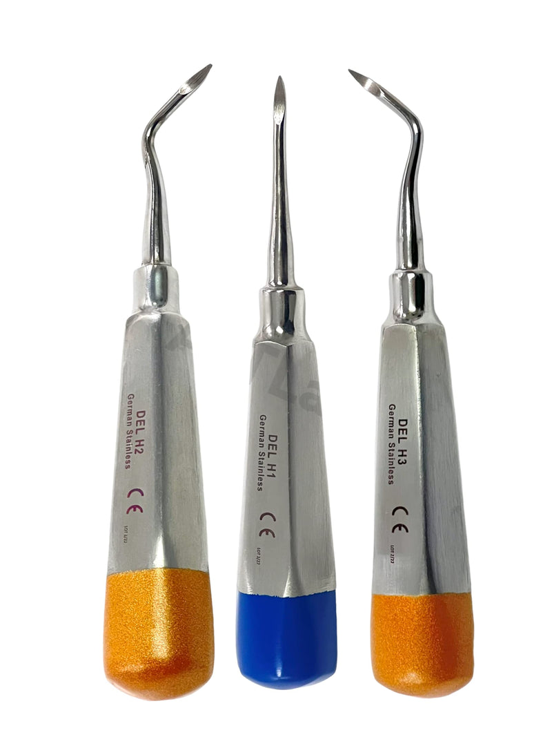 ArTlAb-Premium Dental Elevators Etracting Extraction Osteotome Periotome Luxating Elevator Apical Spade Cryer Proximator Elevator Oral Implant, Root Extraction (HEIDBRINK ROOT TIP Pick set of 3) HEIDBRINK ROOT TIP Pick set of 3