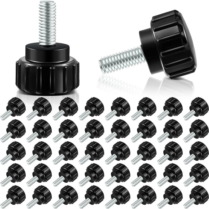 Carbon Steel Threaded Knurled Thumbscrew Screw on Knobs Grips Black Round Clamping Screw, Black (40 Pieces,M4 x 15 mm) 40 M4 x 15 mm - NewNest Australia