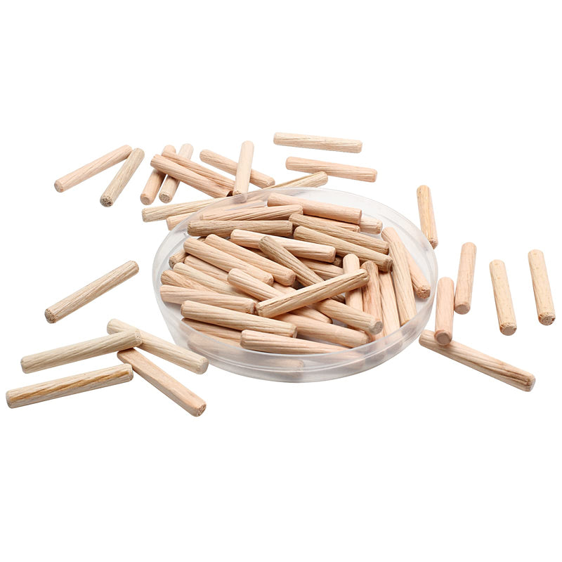 120pcs Hardwood Wood Dowel Pins, 1/4" x 2" Fluted Wood Dowels Rods Crafts Dowel Pegs for Woodworking Furniture Door Arts and Crafts DIY Projects, Straight Grooved 1/4" x 2"