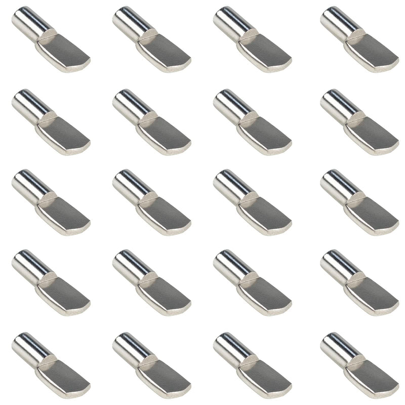 5mm Cabinet Shelf Pegs Spoon Shape Nickel Plated Metal Support Pins for Bookshelf Kitchen Furniture Adjustable Wood Shelves Holder (Pack of 80)