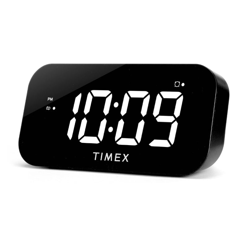 Timex Alarm Clock with Large Display and 5W USB Charging Port, Digital Alarm Clock for Bedroom Includes 100-240V Universal Power Adapter (T1120B - Black) - NewNest Australia