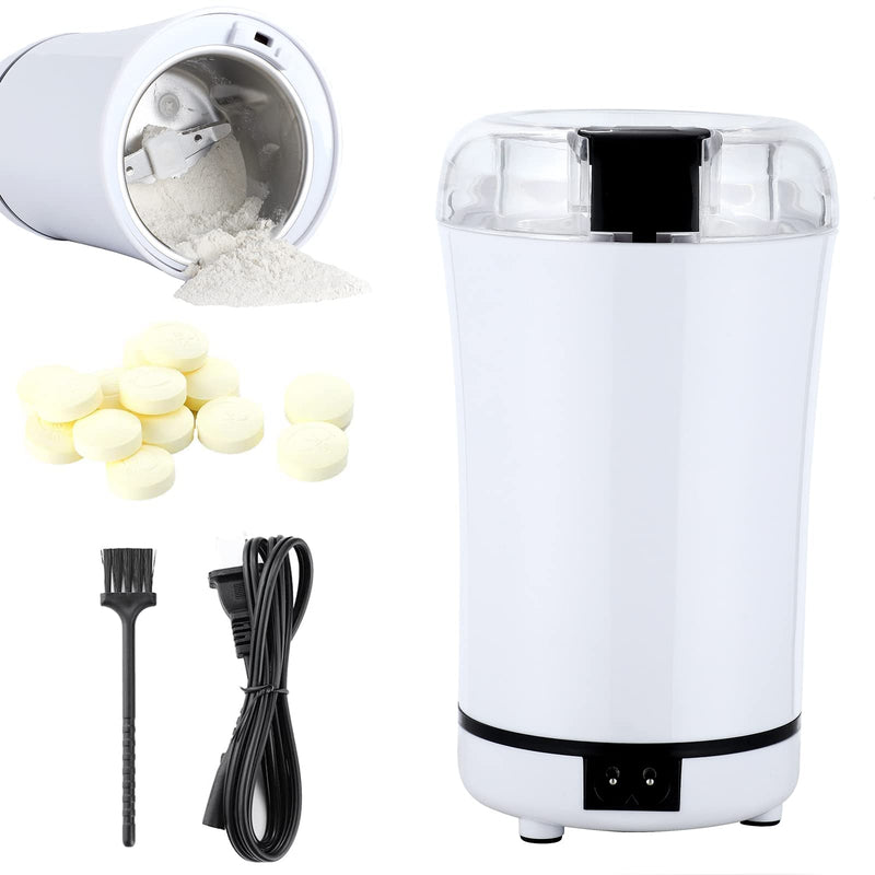 Multifunctional Electric Pill Crusher Grinder-Fine Powder Electronic Pulverizer for Small and Large Medication and Vitamin Tablets-Use for Feeding Tube, Kids,Elderlyor Pets (White 1)