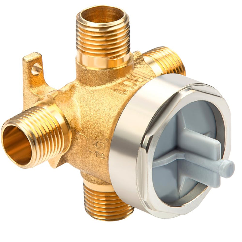 R11000 Shower Diverter Rough-in Valve for 3-Setting or 6-Setting Custom Shower Faucet Diverter Trim Kit, Fully Brass Construction