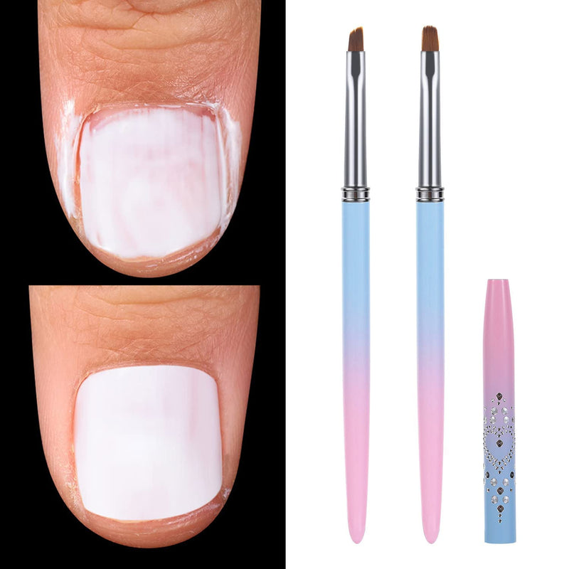 gootrades Nail Art Clean Up Brushes,Nail Brushes for Cleaning Polish Mistakes on the Cuticles, Acetone Resistant Nail Brush, Fingernail Cleaning Brushes for Nail Art and Designs (2 Pcs Round&Angled) - NewNest Australia