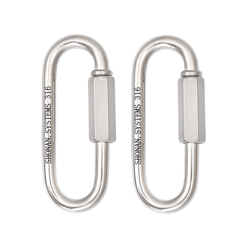 SHONAN 3.6" Chain Quick Links, 2 Pcs 5/16" Marine Grade Screw Chain Links, Large Opening Chain Connector Chain Coupler, 1500 Lbs Capacity 3.6"_2 pcs