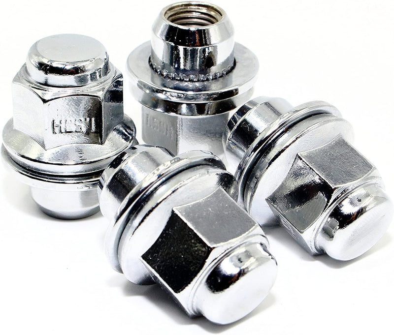 Set of 4 12x1.5 Veritek Mag OEM Factory Washer Style Chrome Lug Nuts for Toyota Tacoma 4 Runner SR5 Pre-Runner TRD Off-Road Limited Factory Stock Replacement