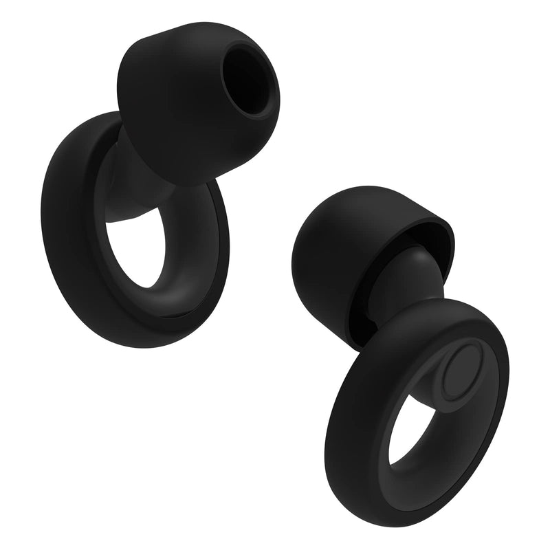 Ear Plugs for Noise Cancelling Ear Protection EarPlugs for Sleep,Concerts,Work,Study,8 Size Eartips with Small Box,Perfect -30dB Silicone Earplugs for Noise Reduction Dark Gray + Black