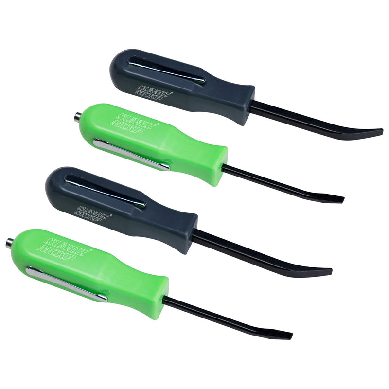 SUNHZMCKP 4 PCS Small Pry Bar, Multifunction Mini Pocket Pry Bar Tool with Magnet Top, for Car Repair Home Office Mechanics Electricians Repair 4 Piece