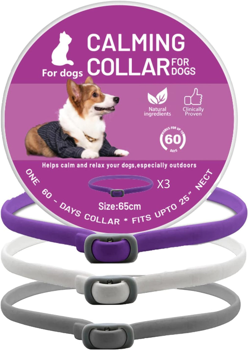Calming Collar for Dogs, Pheromone Calming Collars for Dog Anxiety Relief, 25" Adjustable Calming Collars, Travel, Separation Anti Anxiety Dog Calming Collars, Stress Relief Collar for Dogs (3Packs) dog collar 3pcs - PawsPlanet Australia