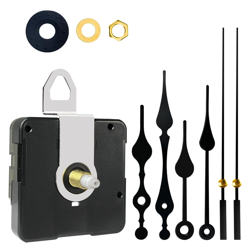 Clock Mechanism Replacement,Quartz Battery Operated Movement Silent DIY Wall Clock Repair Parts Replacement Shaft Lengths 16mm(41/64inch) thread length 3/8 inch