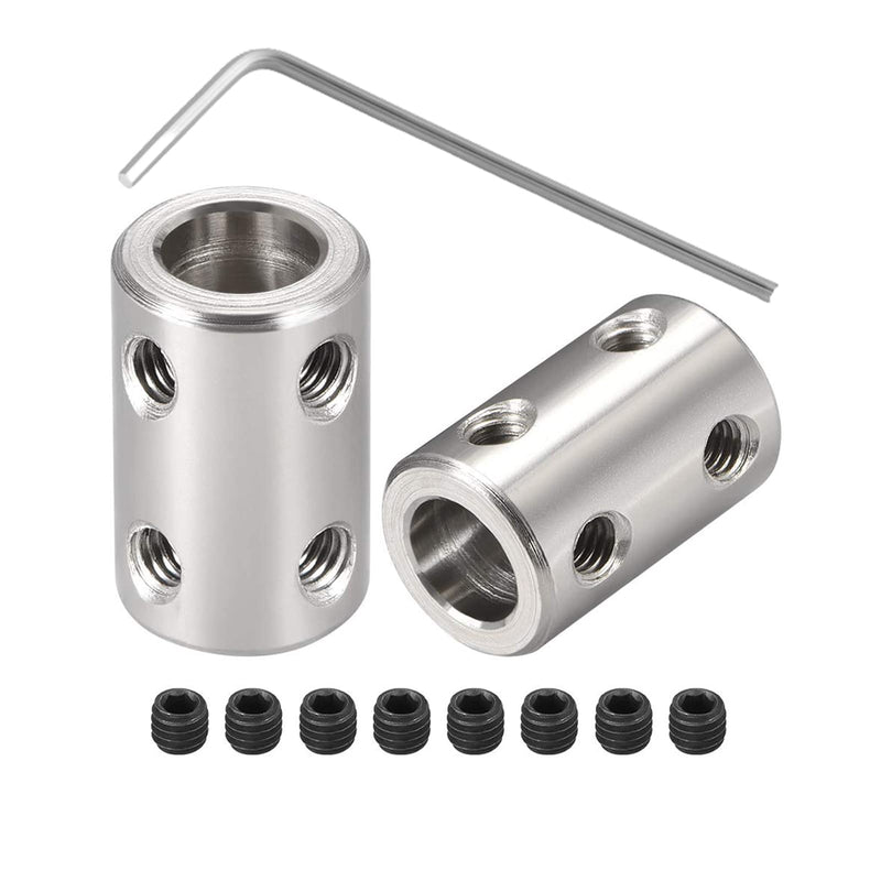 6mm to 8mm Bore Rigid Coupling Set Joint with Screw Wrench L22XD14 Stainless Steel,Shaft Coupler Connector for 3D Printers, Motor Accessories,2pcs 6mm to 8mm 2