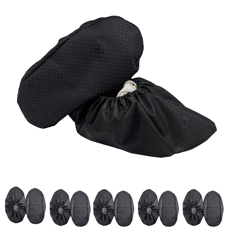 Waterproof Anti slip Washable Reusable Boots Cover Indoor Shoe covers (Extra Large, Black) Extra Large
