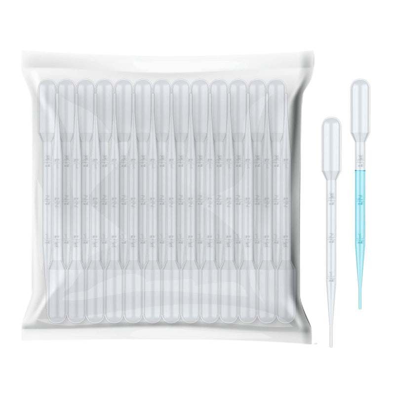 100Pcs 3mL Disposable Plastic Transfer Pipettes Calibrated Dropper for Science Experiment, Art, and DIY - Easy-to-Use and Safe 100pcs 3mL Pipettes Style