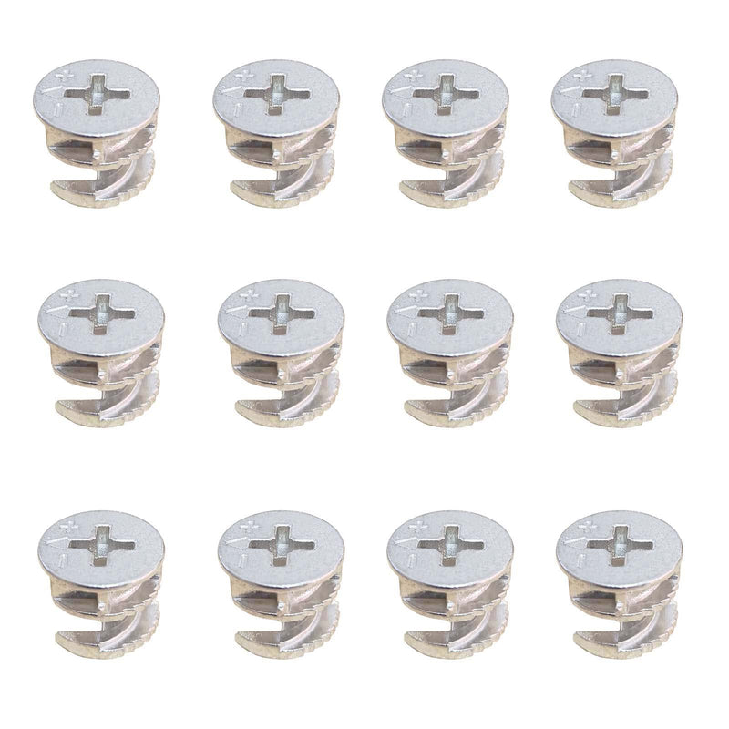 Medsuo 12pcs Furniture Connecter Cam Lock Fittings 15mm x 11mm Cam Lock Nuts for Cabinet Drawer Dresser Wardrobe Furniture Panel Connecting