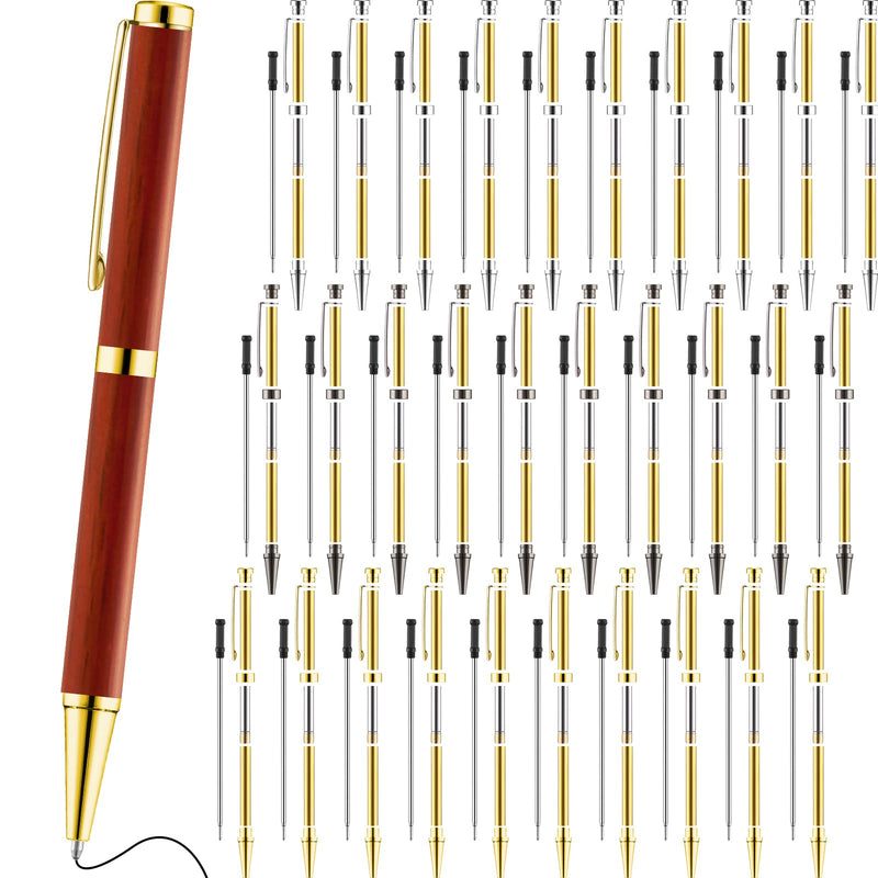 Colarr 30 Pcs Slimline Pen Kit Wood Turning Twist Pen Kit with Refill Lathe Turning Supplies for DIY Making Office Supplies Friend Gifts(Black, Silver, Gold) Black, Silver, Gold