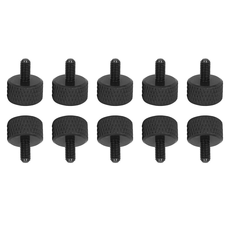 M3x6mm(DXL) Knurled Thumb Screws - 10Pack - Good for PC Computer Cases - Aluminum Alloy Thumbscrew Knurled Head Fully Threaded - Black M3x6mm 10