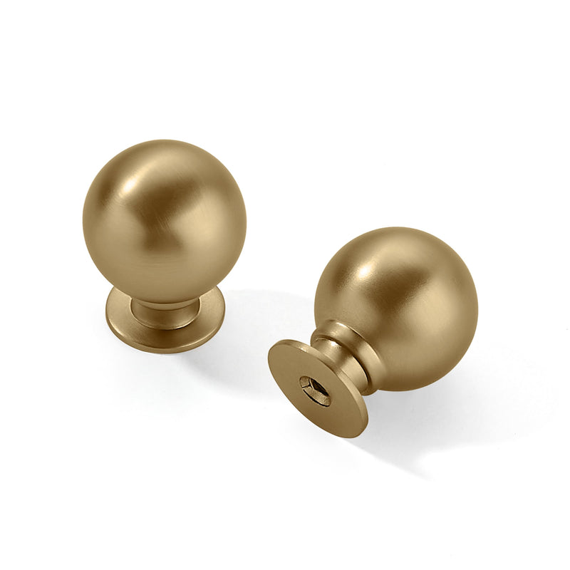 10 Pack 1 Inch Vintage Ball Brushed Brass Cabinet Knobs Kitchen Cabinet Hardware Brushed Gold Drawer Knobs Pulls for Drawers. Knob Quantity:10 Brushed Gold/Brass