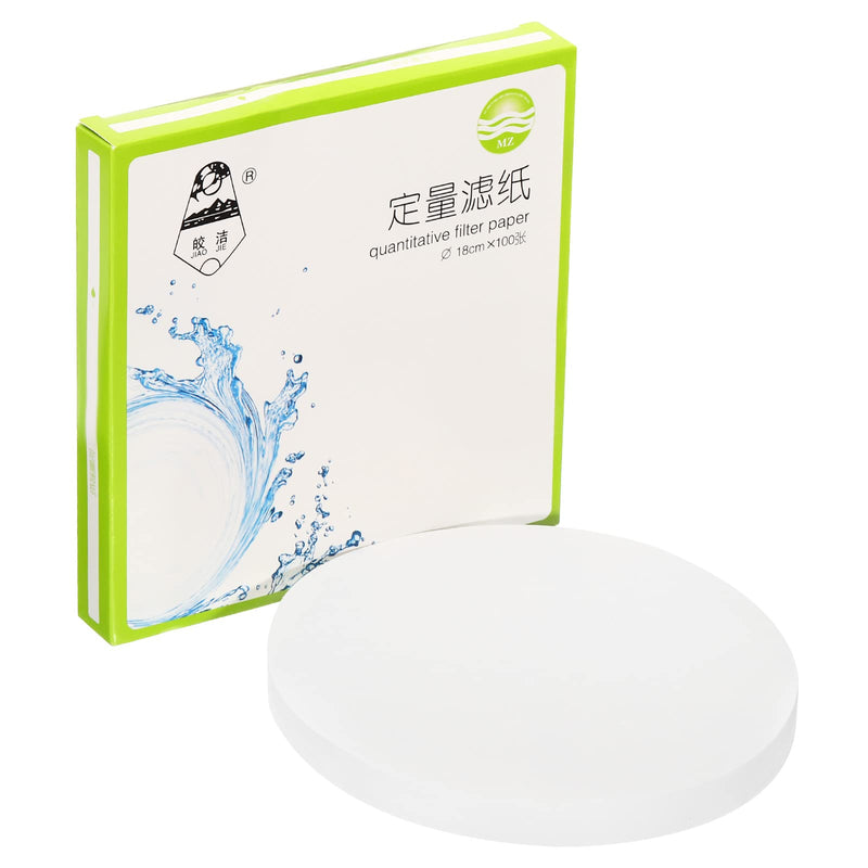 PATIKIL 100Pcs 18cm Quantitative Filter Paper Circles, Slow Speed Round Laboratory Filter Paper Chemical Industrial Oil Testing Funnel Filter Paper