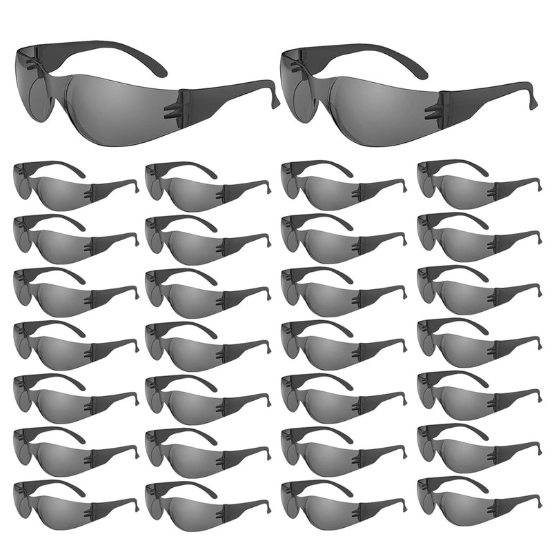 WFEANG Safety Glasses - Safety Sunglasses for Men & Women with ANSI Z87.1, Scratch & Impact Resistant Protective Eyewear for Work, Construction, Lab, Shooting (30-Pack Smoke) 30grey 1