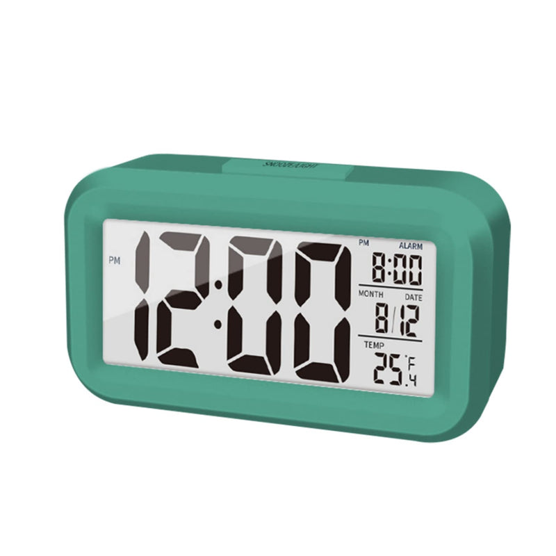 KAIJIELY Upgraded Digital Alarm Clock, 4.3" LED Display with Temperature Larger Lound Light Control Portable Snooze Calendar Brightness with Battery Powered Alarm Clocks Bedside for Everyone (Green) Green - NewNest Australia
