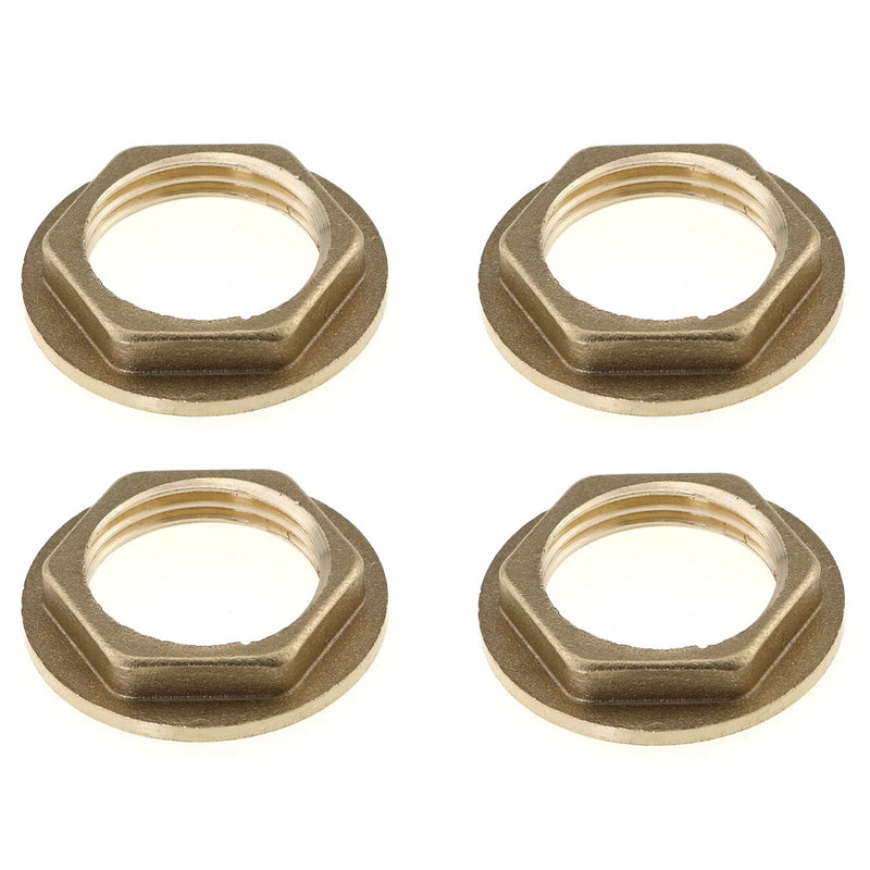MEETOOT 4pcs Brass Lock Nuts Pipe Fitting 1/2 Inch NPT Female Lock Nut Gasket NPT Female Brass Flange Hex Lock Nut Suitable for Water, Gas, Oil