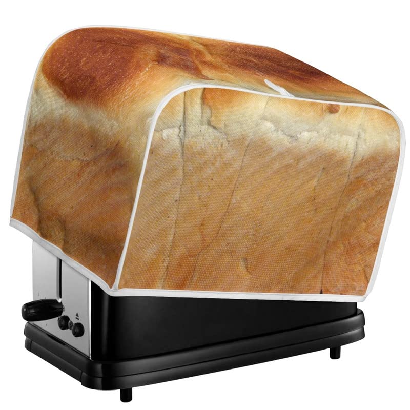 Funny 3D Freshly Baked Toast Design 2 4 Slice Toaster Cover Kitchen Appliance Cover Interesting Vivid Bread Print Toaster Dust And Fingerprint Protection/Machine Washable S - For 2 slice toaster