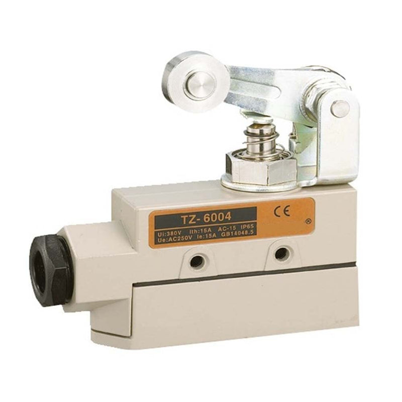 TZ-6104 Heavy Duty Commercial Door Micro Switch with Roller Plunger for Air Curtains | 250V 15A IP65 Waterproof Limit Switch Type NO and Type NC TZ-6104