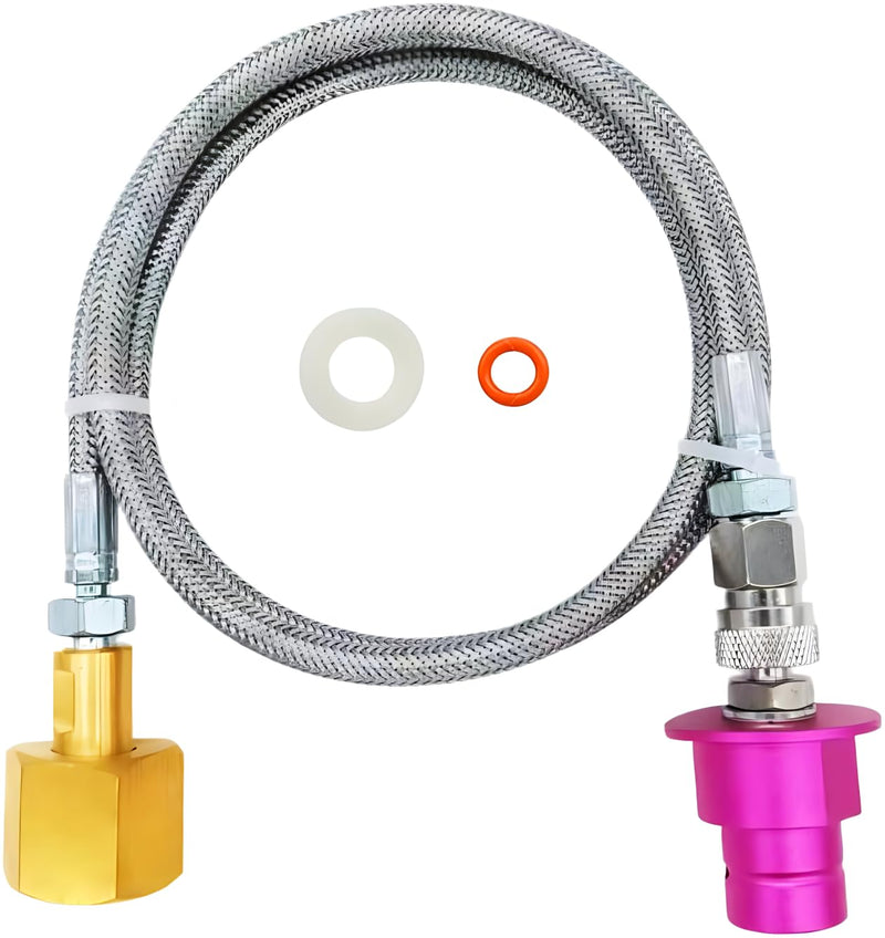 Soda Terra Machine Co2 Adapter Quick Connector Stainless Steel Hose Compatible with Terra DUO Art Gaia Soda Series (60inch)