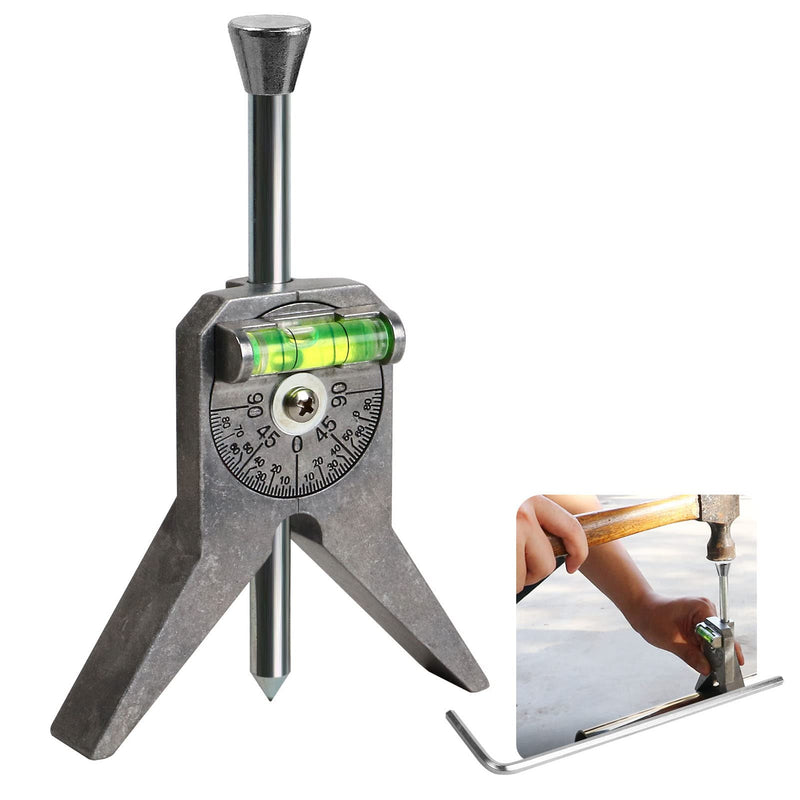 Pipe Center Finder, Pipefitter Tools w/Centering Head, Pipe Fitting Tools Center Finder Tool to Measure Pipe Diameter Over 0.5" and Up, 4" Y-Type Base Fitted with Adjustable Dial Bubble Protractor. DXGJ-N