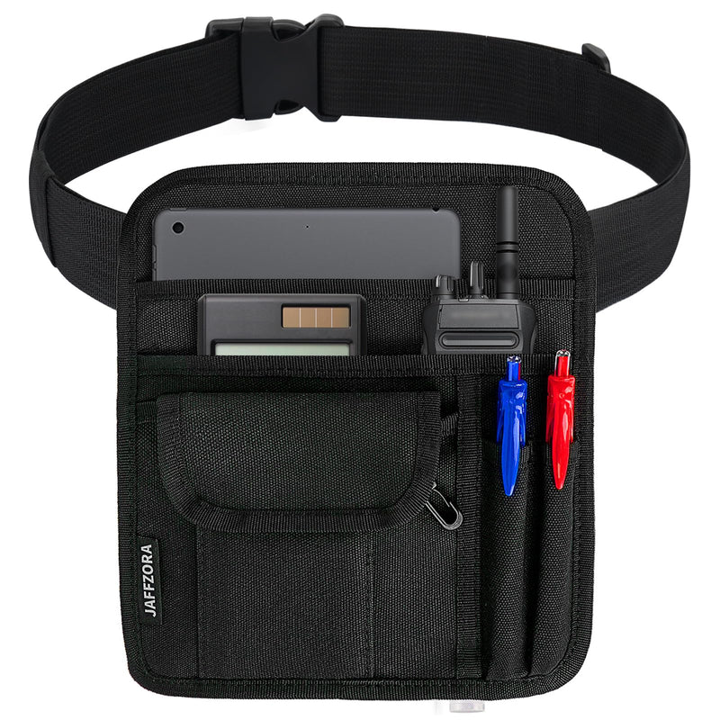 Server Waist Pouch, Restaurant Waitress Accessories Bag with Adjustable Belt, Utility Money Bag Working Serving Apron for Waiter Waitress, Black Small