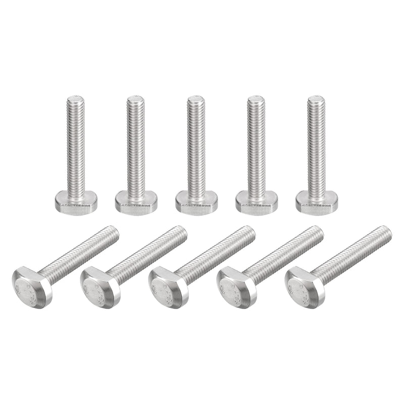 uxcell T-Slot Bolts, 20pcs M5x30mm T Slot Drop-in Stud Sliding Bolts 304 Stainless Steel T Shape Screws for T Track 20