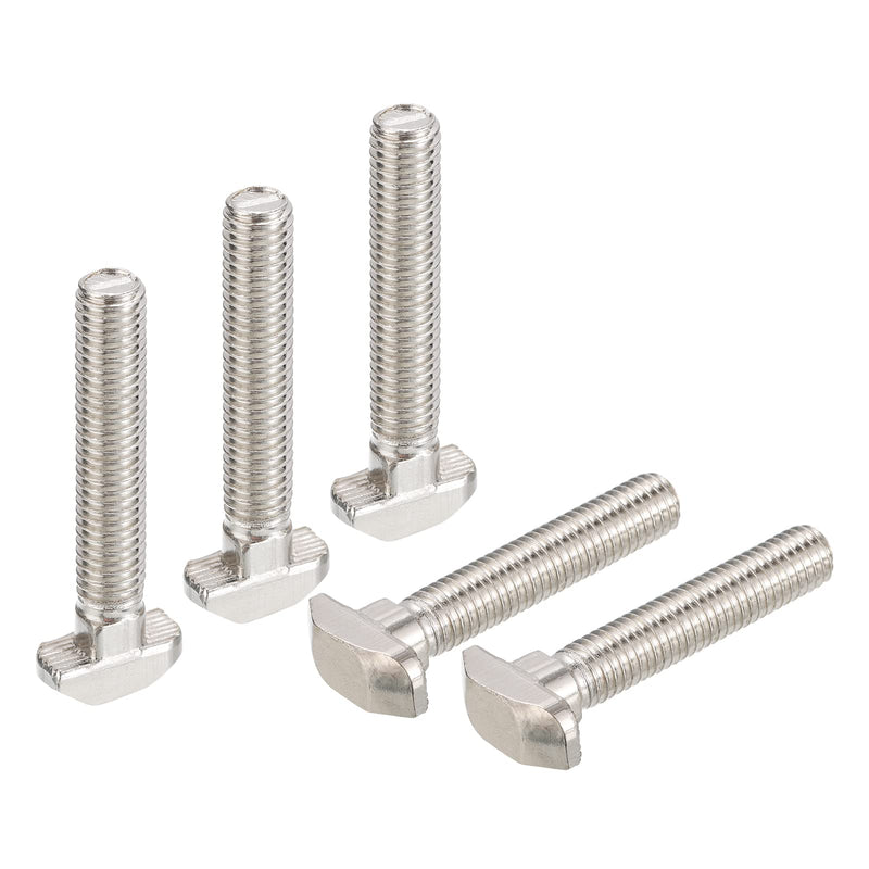 uxcell M8x45mm T Slot Drop-in Bolt, 15pcs Hammer Head T-Bolt T Shape Stud Sliding Screw for European Standard 40 Series Aluminum Profile 15