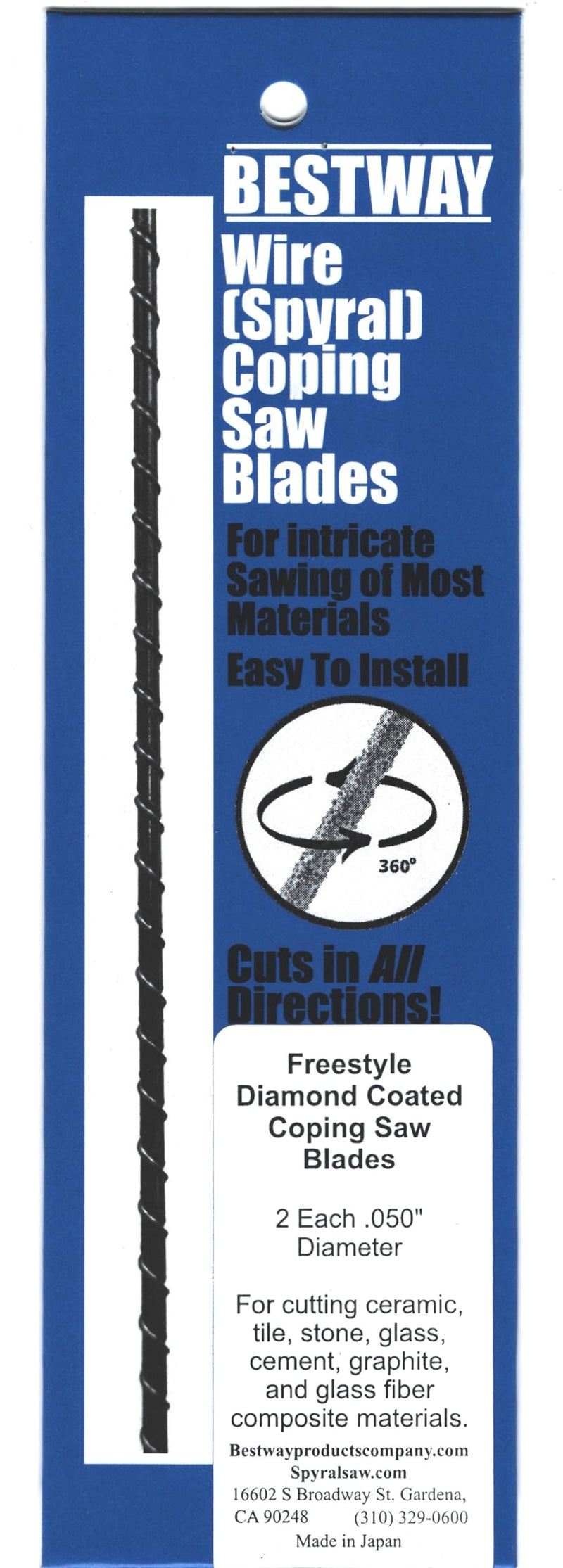 Freestyle Diamond Coated Coping Saw Blades, (2 pcs)