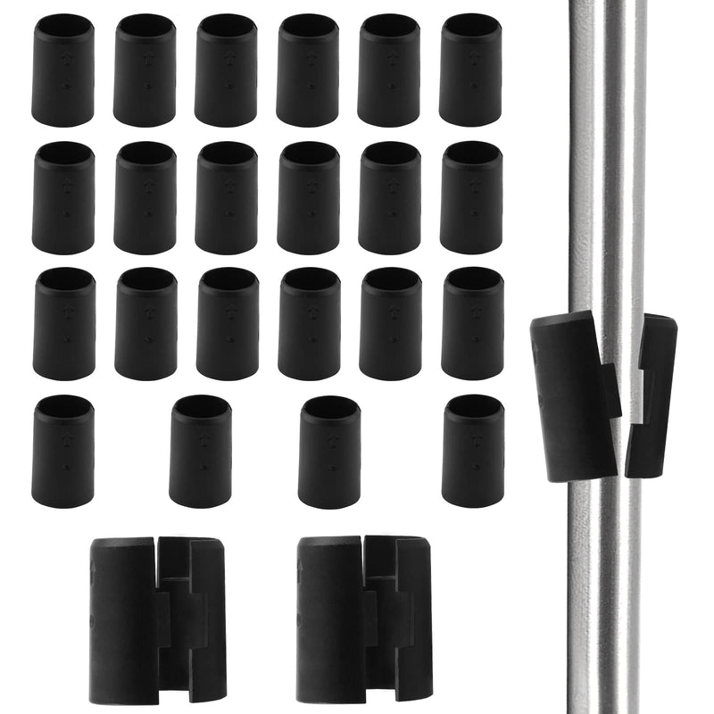 50pack 3/4 Inch Wire Shelving Shelf Lock Clips, Plastic Shelving Clips Replacement Black Sleeve Shelf Clips for Post Wood Metal Pole (25 Pair) 3/4" (25Pair)