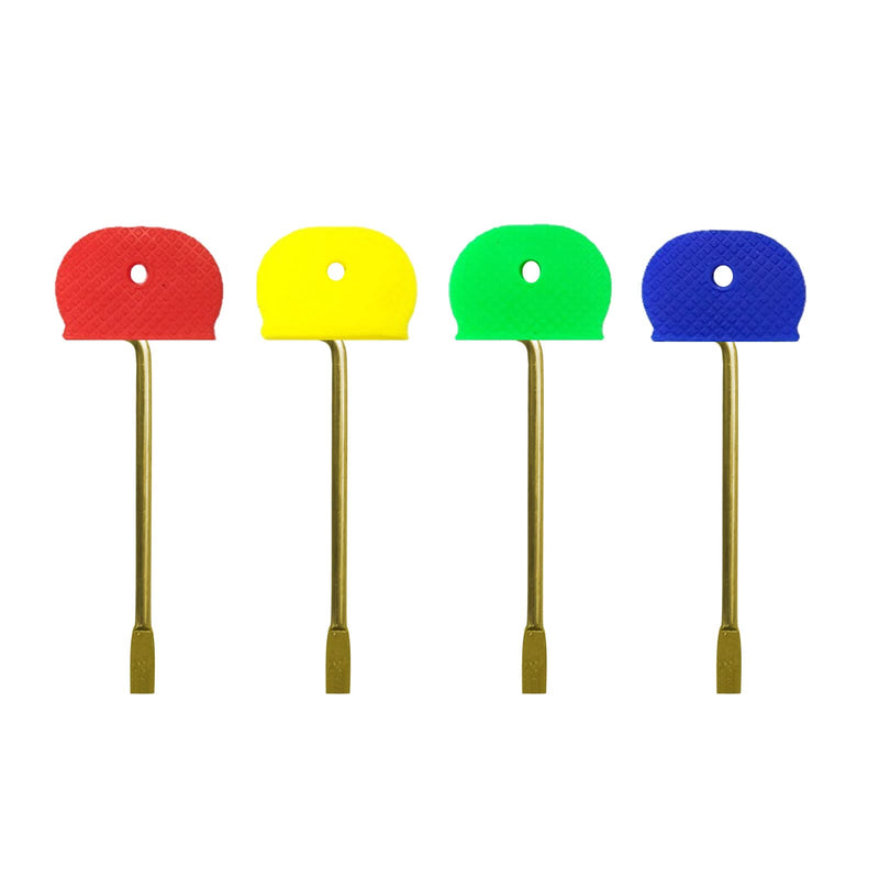 Bathroom/Bedrooom Door Key Emergency Key, Door Key Replacement Solid Key for Interior Door - 4 Pack (Gold with Cap) Gold with Cap - NewNest Australia