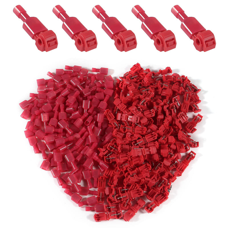 240Pcs/120 Pairs T Tap Wire Connectors 22-18 AWG Kit Quick Splice Wire Terminals T Tap Electrical Connectors Quick Wire Splice and Insulated Male Quick Disconnect Terminal Red RED 240