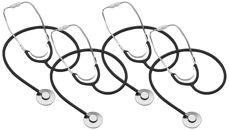 MABIS Spectrum Series Lightweight Nurse Stethoscope, Black, 30 Inch (Pack of 4) Pack of 4